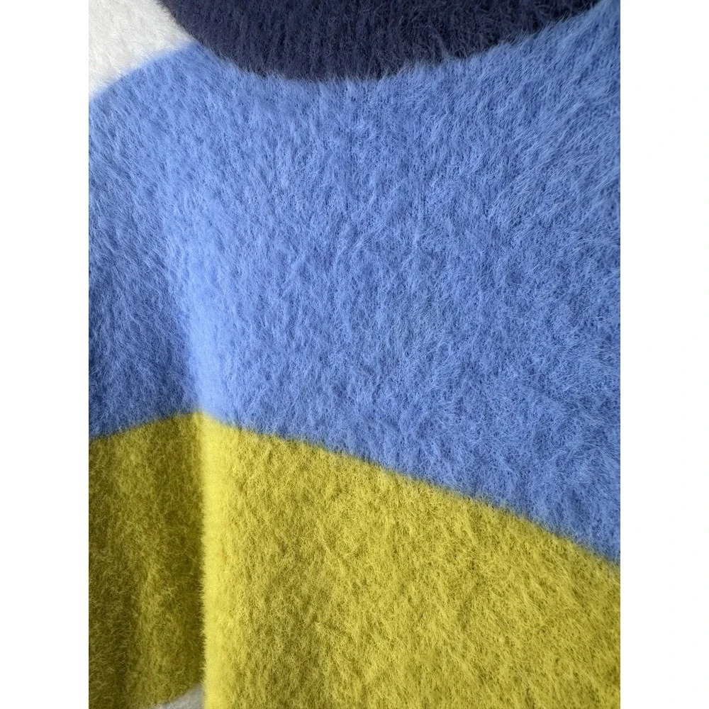 Aerie Campfire Chenille Stripe Sweater  American Eagle Womens Medium Soft Blue - Picture 4 of 7